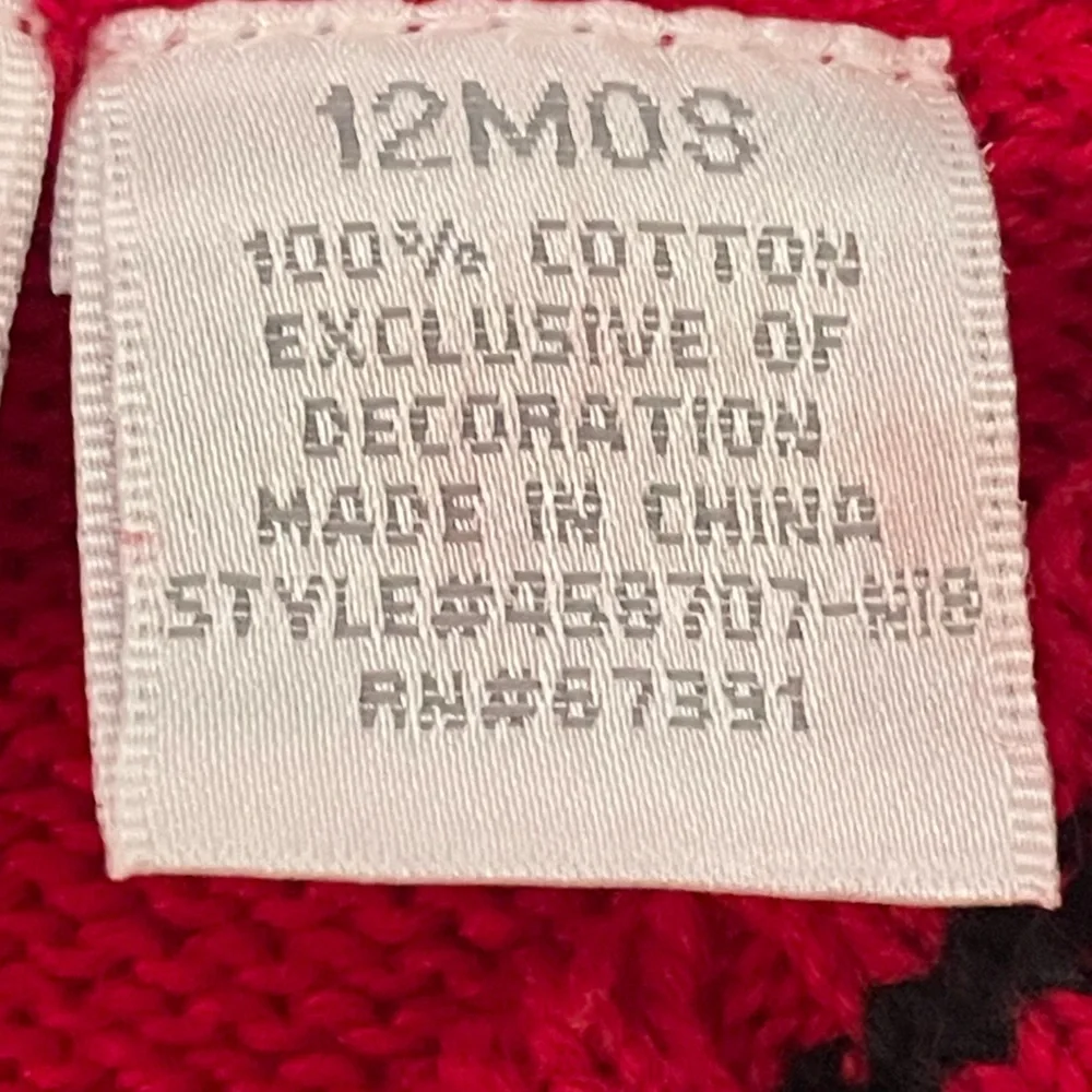 MiniWear Infant Boys 12 Month CHRISTMAS‎ RED SWEATER Vest W/Snowman Patch Cotton